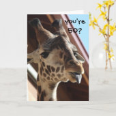 Carte Funny Birthday Giraffe (Fleur jaune)