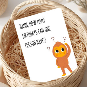 Carte Funny Birthday Greeting Card Singe Humour unique