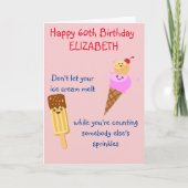 Carte Funny Birthday Ice Creative Chaque année Ajouter v (Devant)