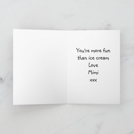 Carte Funny Birthday Ice Creative Chaque année Ajouter v (Intérieur)