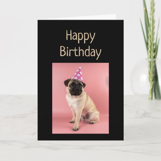 Carte Funny Birthday Pug Dog Old Age Humor  (Devant)