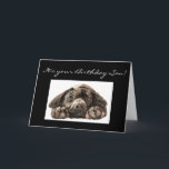 Carte Funny Birthday Son, Labrador Retriever<br><div class="desc">Funny Birthday Son,  Sad Dog,  original color labrador Retriever, </div>