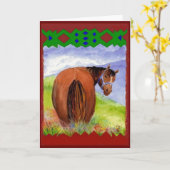 Carte Funny Birthday Wishes Horses Diet Cake (Fleur jaune)