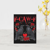 Carte Funny Black Bird F-caw-f Anti Valentines Day Singl (Fleur jaune)