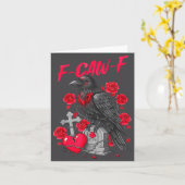 Carte Funny Black Bird F-caw-f Anti Valentines Day Singl (Fleur jaune)