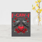 Carte Funny Black Bird F-caw-f Anti Valentines Day Singl (Fleur jaune)