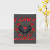 Carte Funny Black Bird F-caw-f Anti Valentines Day Singl (Fleur jaune)