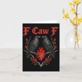 Carte Funny Black Bird F-caw-f Anti Valentines Day Singl (Fleur jaune)
