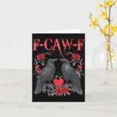 Carte Funny Black Bird F-caw-f Anti Valentines Day Singl (Fleur jaune)
