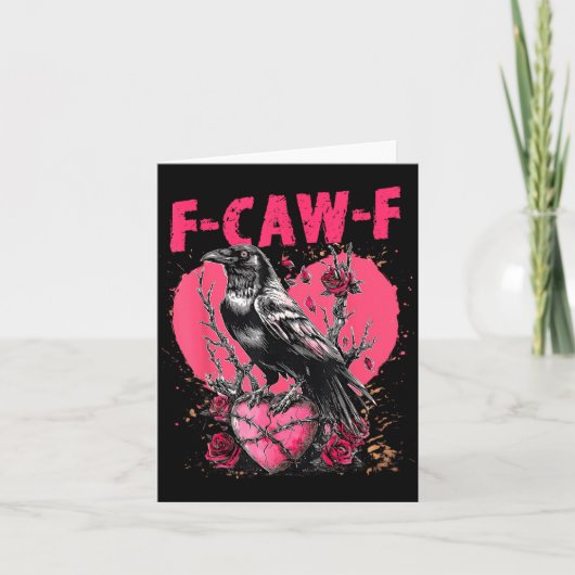Carte Funny Black Bird F-caw-f Anti Valentines Day Singl (Devant)