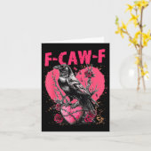 Carte Funny Black Bird F-caw-f Anti Valentines Day Singl (Fleur jaune)
