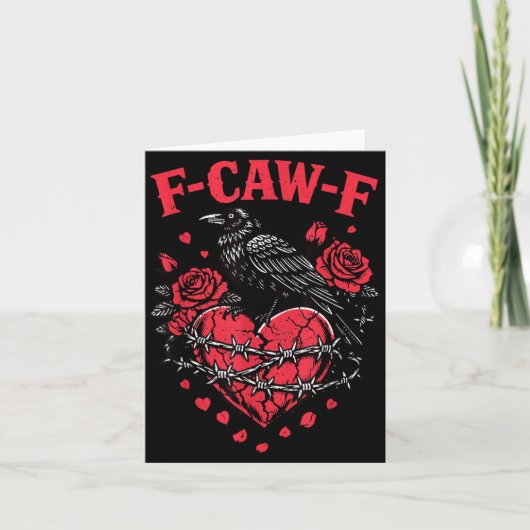 Carte Funny Black Bird F-caw-f Anti Valentines Day Singl (Devant)