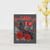 Carte Funny Black Bird F-caw-f Anti Valentines Day Singl (Fleur jaune)