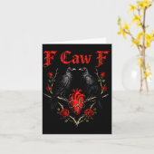 Carte Funny Black Bird F-caw-f Anti Valentines Day Singl (Fleur jaune)