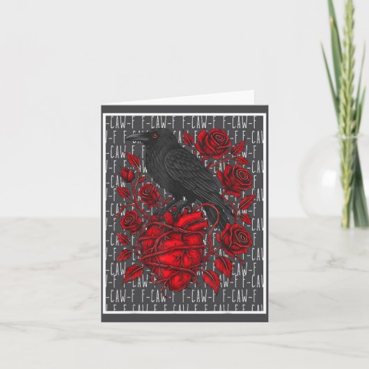 Carte Funny Black Bird F-caw-f Anti Valentines Day Singl (Devant)