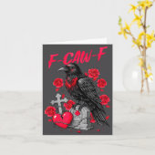 Carte Funny Black Bird F-caw-f Anti Valentines Day Singl (Fleur jaune)