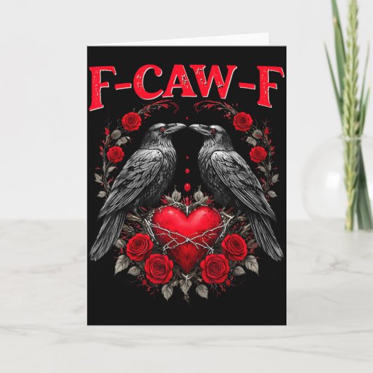 Carte Funny Black Bird F-caw-f Anti Valentines Day Singl (Devant)