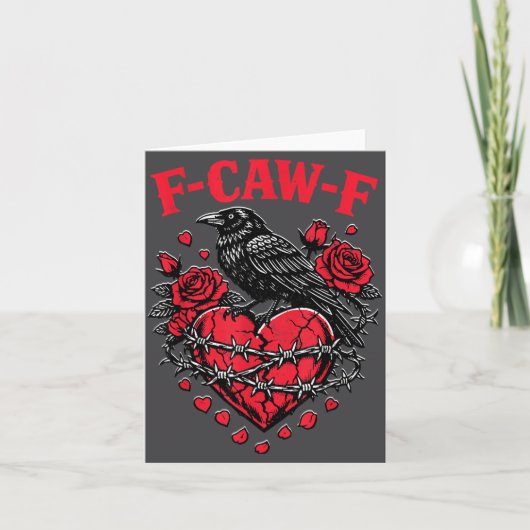 Carte Funny Black Bird F-caw-f Anti Valentines Day Singl (Devant)