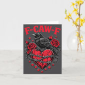 Carte Funny Black Bird F-caw-f Anti Valentines Day Singl (Fleur jaune)