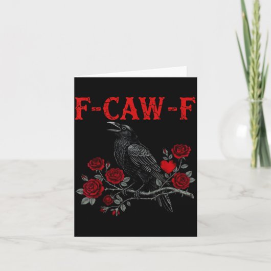 Carte Funny Black Bird F-caw-f Anti Valentines Day Singl (Devant)