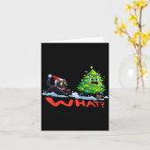 Carte Funny Black Cat Chasing Christmas Tree Over Cat Wh (Fleur jaune)