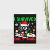 Carte Funny Black Cat Christmas I Survived 67 Days Of Sc (Devant)