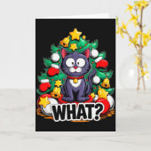 Carte Funny Black Cat Christmas Tree Merry Xmas Humor Ca (Fleur jaune)