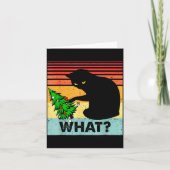 Carte Funny Black Cat Gift Pushing Christmas Tree Over C (Devant)