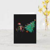 Carte Funny Black Cat Gift Pushing Christmas Tree Over C (Fleur jaune)