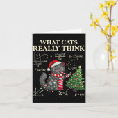 Carte Funny Black Cat Pushing Xmas Tree Over Cats Physic (Fleur jaune)