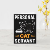 Carte Funny Black Cat Servant Of Tiny Furry Overlord  (Fleur jaune)