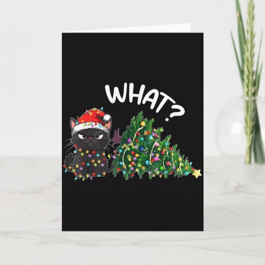 Carte Funny Black Cat What_ Christmas Tree Funny Cat Lov (Devant)