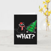 Carte Funny Black Cat Xmas Pushing Christmas Tree Over C (Fleur jaune)
