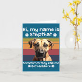 Carte Funny Black Mouth Cur Dog Saying  (Fleur jaune)