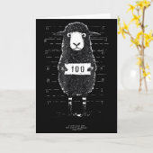 Carte Funny Black Sheep Mugshot Lost But Found Humor Fun (Fleur jaune)