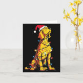 Carte Funny Bloodhound Christmas Graphics Dog Lights Lov (Fleur jaune)