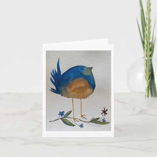 Carte Funny Blue Bird (Devant)