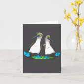 Carte Funny Blue Footed Ies Cartoon Illustration  (Fleur jaune)