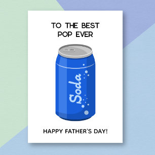 Carte Funny Blue Soda Pop Fête des pères Card