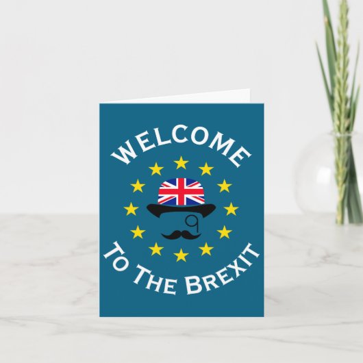 Carte Funny Blue Yellow European Union Welcome To Brexit (Devant)