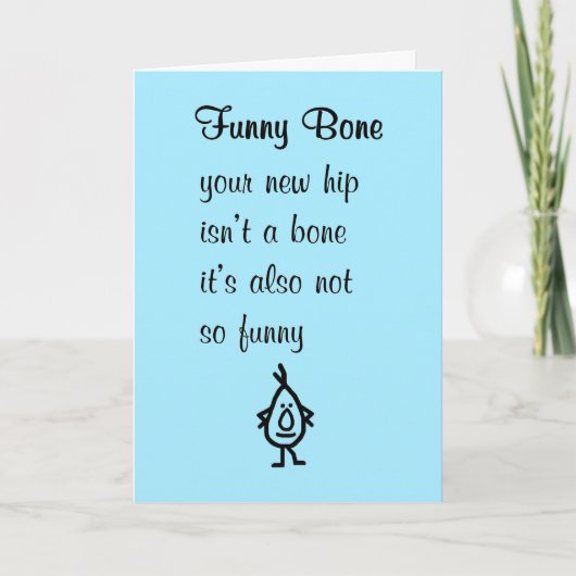 Carte Funny Bone Un Poème Drôle Pour Votre Nouveau Hip (Devant)