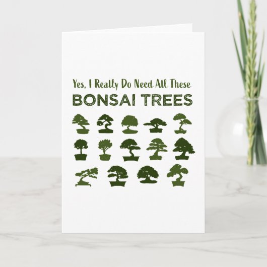 Carte Funny Bonsai Tree Care Penjing Zen Cadeau (Devant)