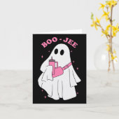Carte Funny Boo-jee Ghost Halloween Boo Jee Ghost Éffray (Fleur jaune)