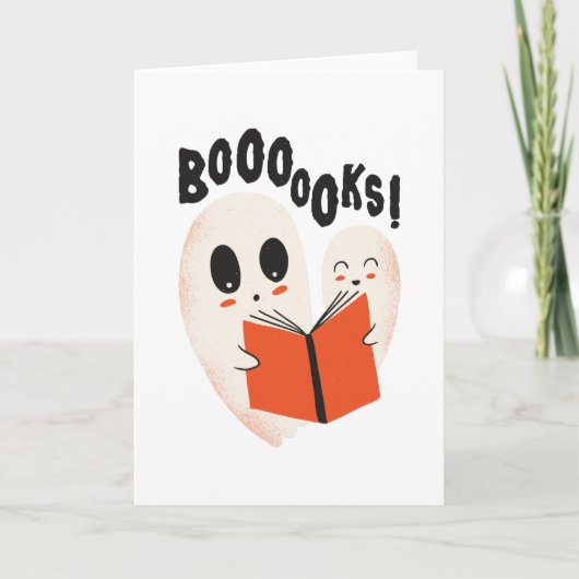 Carte Funny Bookworm Ghost Halloween Costume Boooooks (Devant)