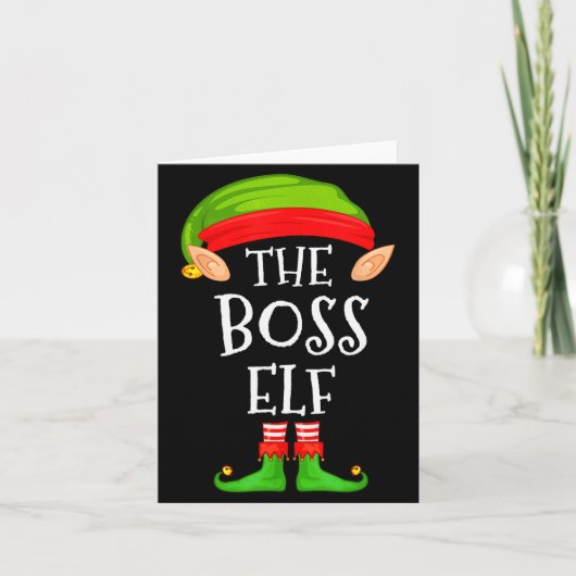 Carte Funny Boss Elf Family Christmas Boss Elf Sweater M (Devant)