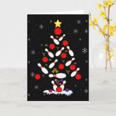 Carte Funny Bowling Christmas Tree Lights Xmas For Men W (Fleur jaune)
