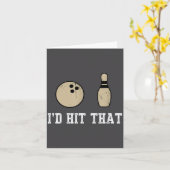 Carte Funny Bowling Gift Id Hit That Quote Men Women  (Fleur jaune)