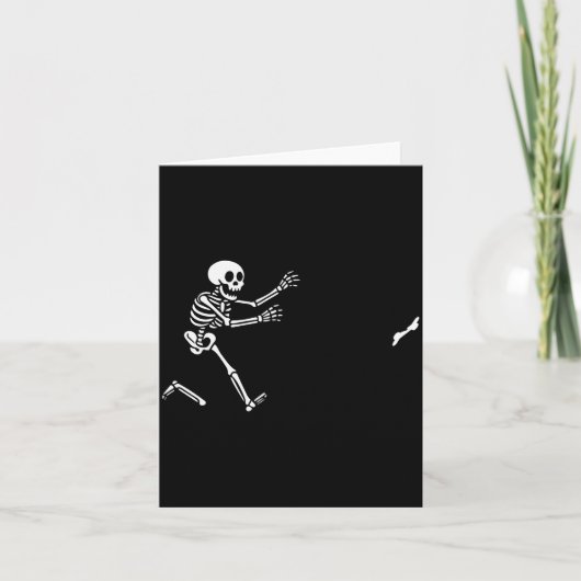 Carte Funny Boxer Running Skeleton Halloween (Devant)