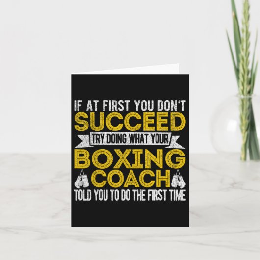 Carte Funny Boxing Coach Boxer Trainer Retro (Devant)