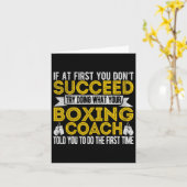 Carte Funny Boxing Coach Boxer Trainer Retro (Fleur jaune)